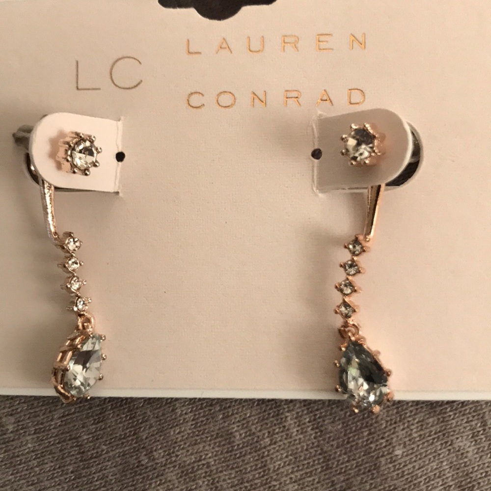 Lauren Conrad- Gold Cubic Zirconia Drop Earrings